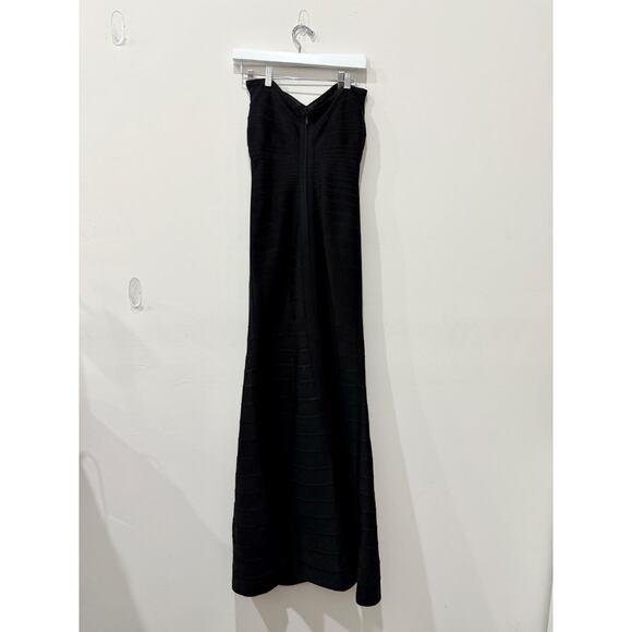 Herve Leger Strapless Bandage Formal Cocktail Long Dress Black Womens Size Small - Picture 3 of 6